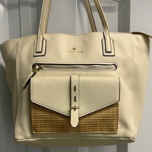 Liz Claiborne Cream and Tan Women's Tote Bag
